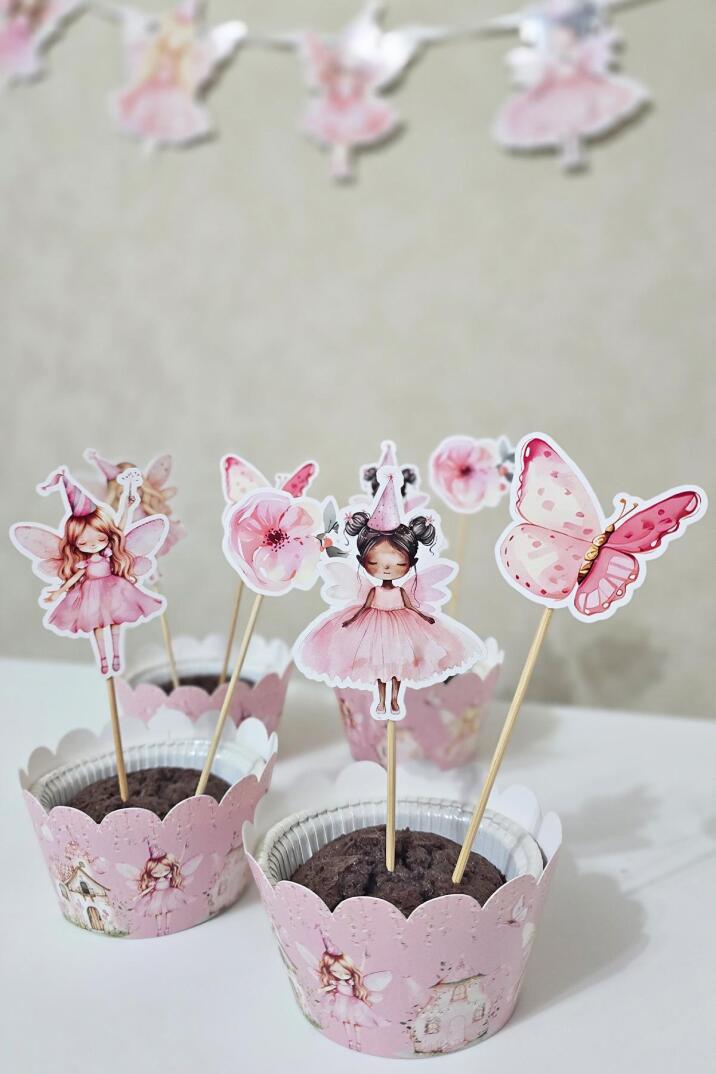 Peri Kızı Tema Kürdan Süsleri Cupcake Süsleri Lüks Büyük Boy 10lu Paket - 3