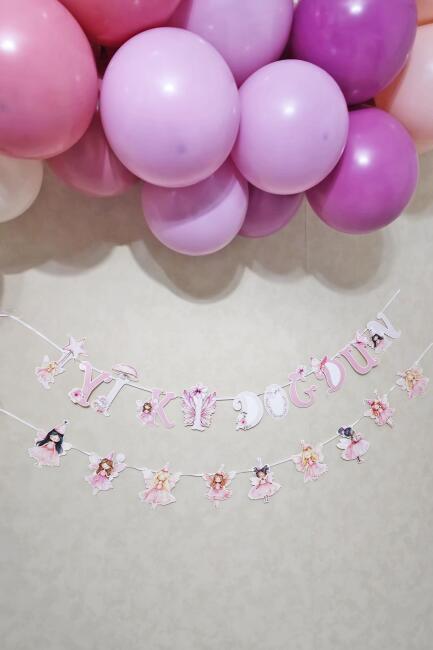 Peri Kızı Temalı Doğum Günü Süsleme Seti Bannerlı Balon Zinciri Seti - 3