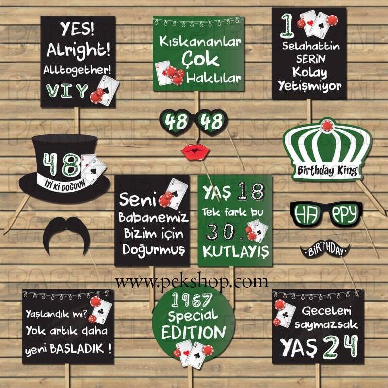 Poker Konsept Kişiye Özel Konuşma Balonları Seti - 1