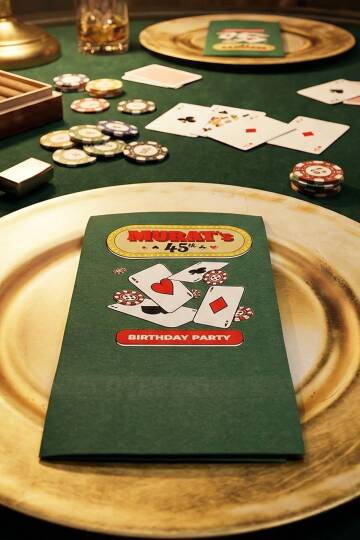 Poker Konsept Yeşil Baskılı Peçete - 2