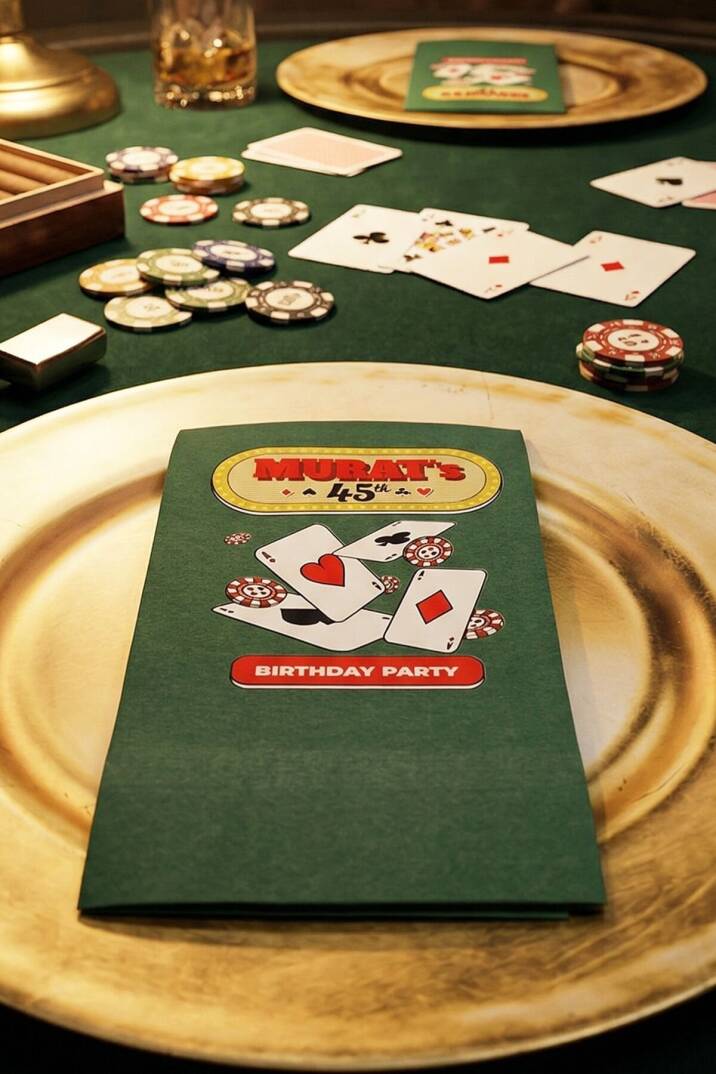 Poker Konsept Yeşil Baskılı Peçete - 2