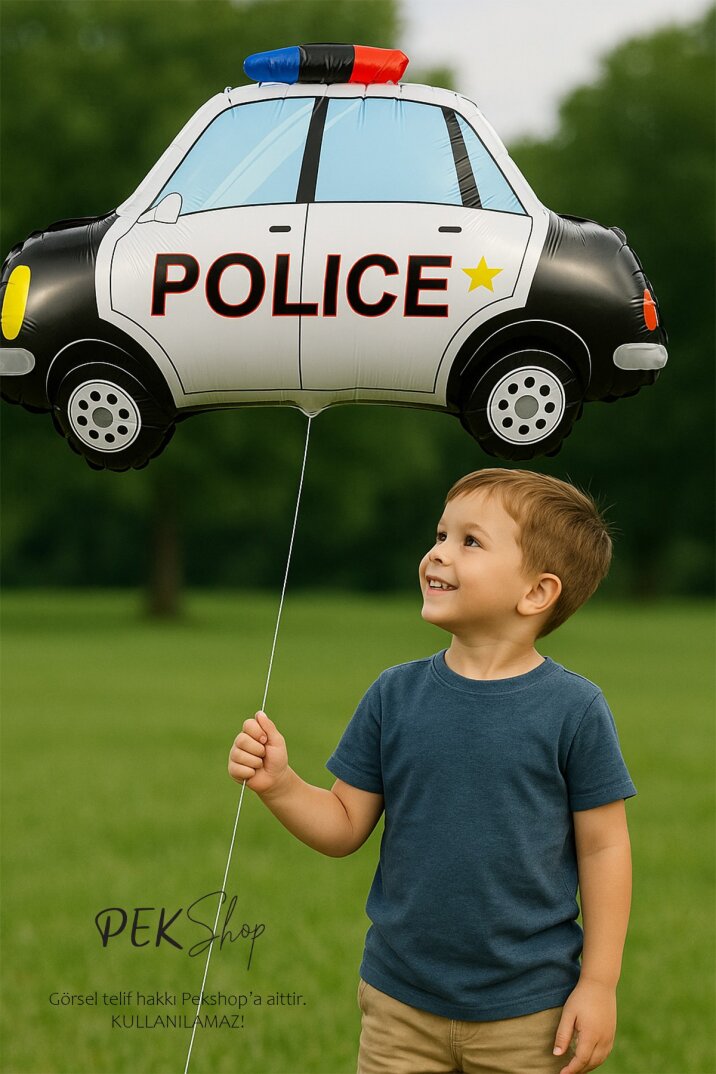Polis Arabası Folyo Balon Polis Arabası Şekilli Balon - 1