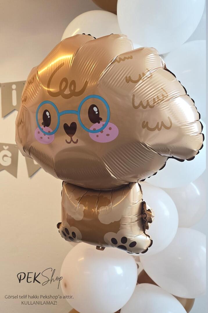 Poodle Köpek Folyo Balon Köpek Şekilli Balon 60x54cm - 2