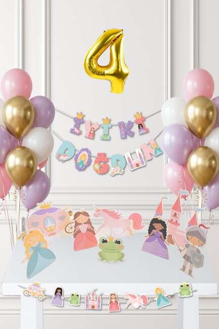 Prenses Doğum Günü Parti Süsleme Seti Balon Zinciri - 13