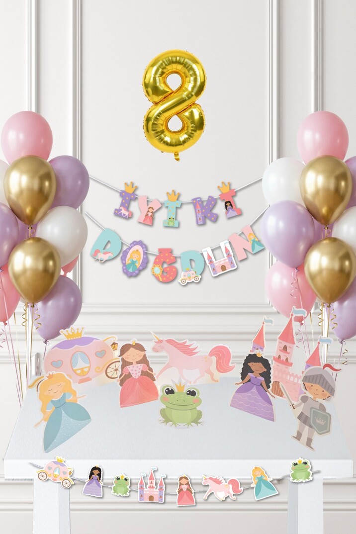 Prenses Doğum Günü Parti Süsleme Seti Balon Zinciri - 29