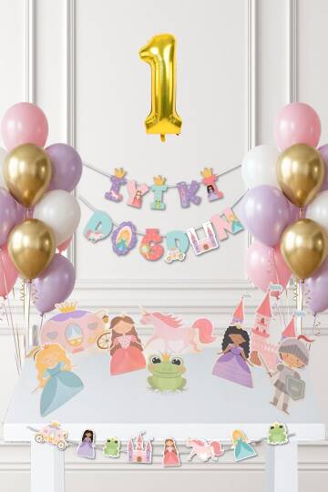 Prenses Doğum Günü Parti Süsleme Seti Balon Zinciri - 1