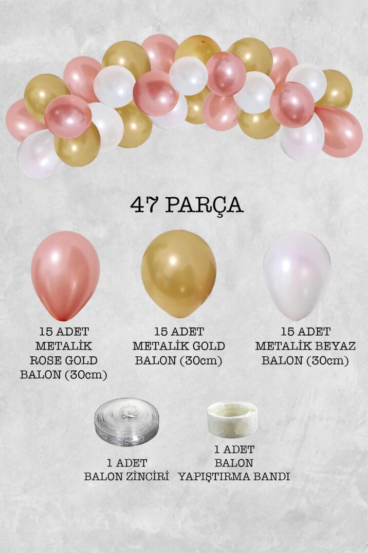 Prenses Konsept Balon Zinciri Parti Balon Seti 47 Parça - 2