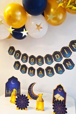 Ramazan Masa Süsleme Seti Ev Okul Ramazan Süslemeleri Bannerlı Balonlu Maketli Paket - 3