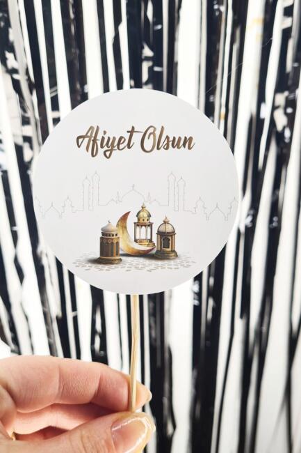 Ramazan Sofrası Kürdan Süsleri Afiyet Olsun İftar Sofrası Lüks Büyük Boy 10lu Paket - 2