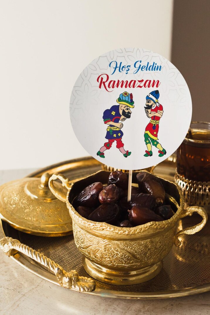 Ramazan Sofrası Kürdan Süsleri Hacıvat Karagöz Lüks Büyük Boy 10lu Paket - 1