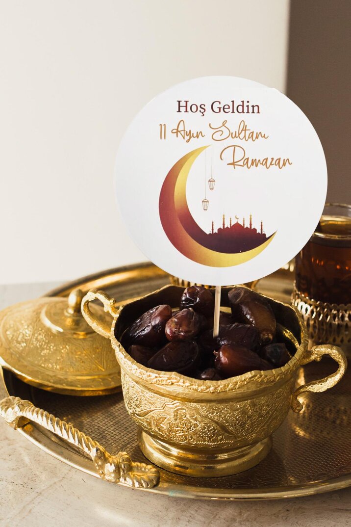 Ramazan Sofrası Kürdan Süsleri Hoş Geldin 11 Ayın Sultanı Lüks Büyük Boy 10lu Paket - 1