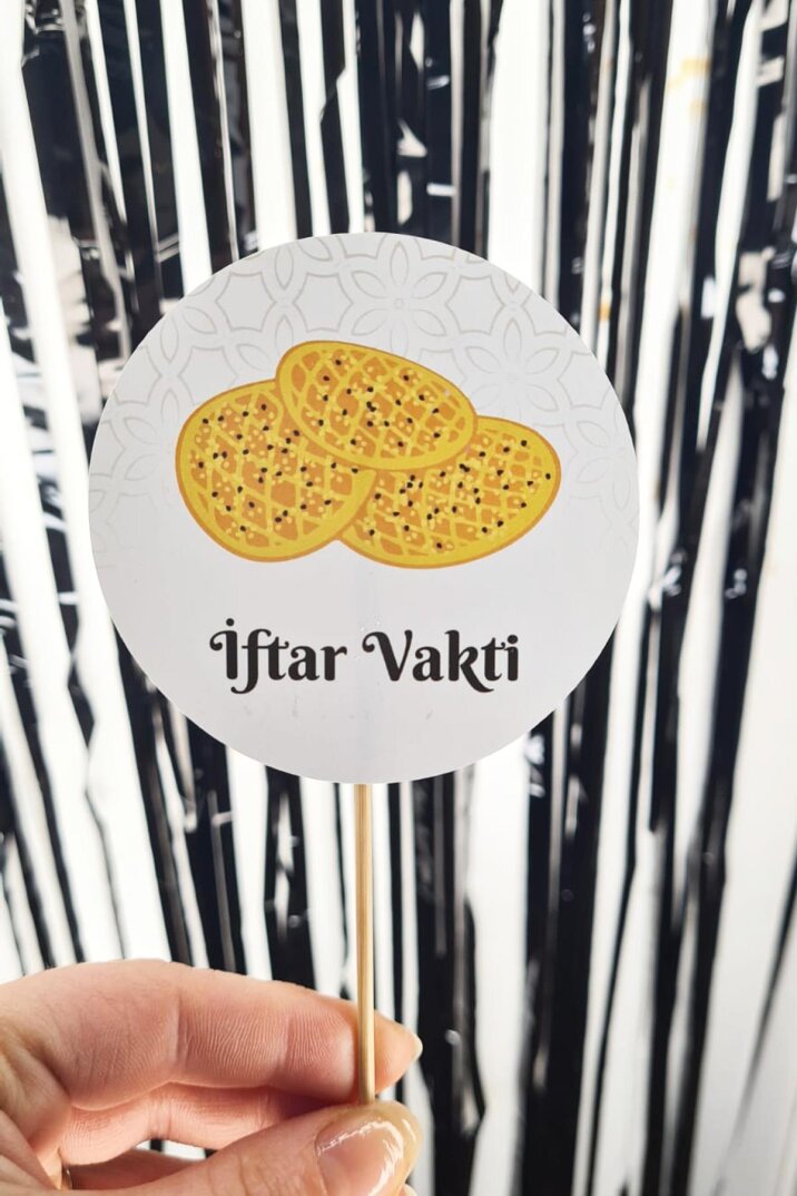 Ramazan Sofrası Kürdan Süsleri Pideli İftar Vakti Lüks Büyük Boy 10lu Paket - 2