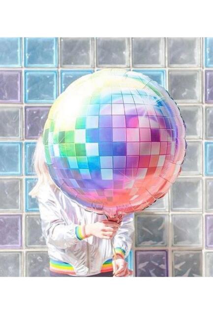 Renkli Disko Topu Şeklinde Balon - Doğum Günü Parti Balonu - 1