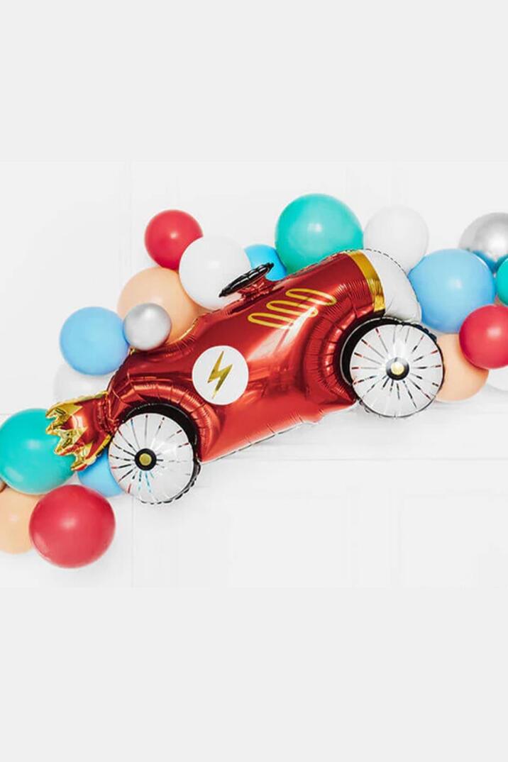 Retro Araba Folyo Balon Yarış Temalı Doğum Günü Model Araba Balon 93cm - 1