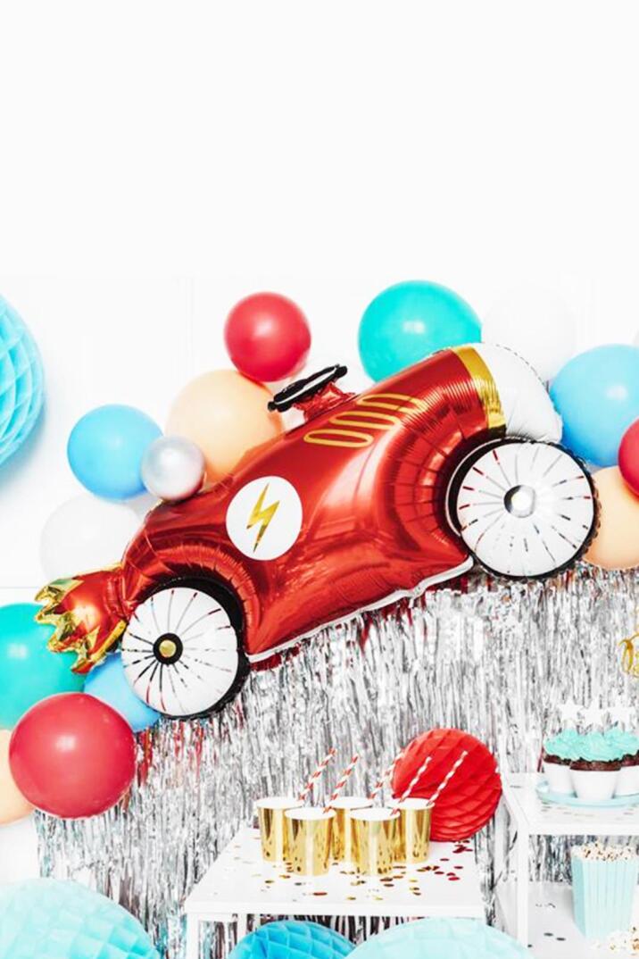Retro Araba Folyo Balon Yarış Temalı Doğum Günü Model Araba Balon 93cm - 2