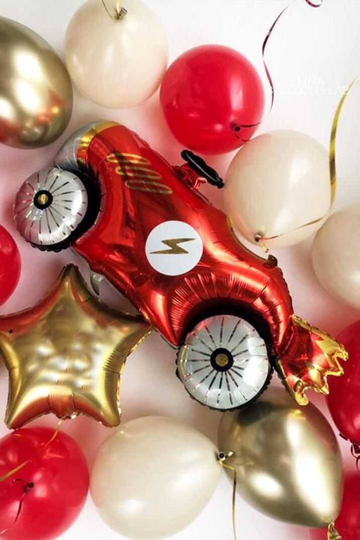Retro Araba Folyo Balon Yarış Temalı Doğum Günü Model Araba Balon 93cm - 6