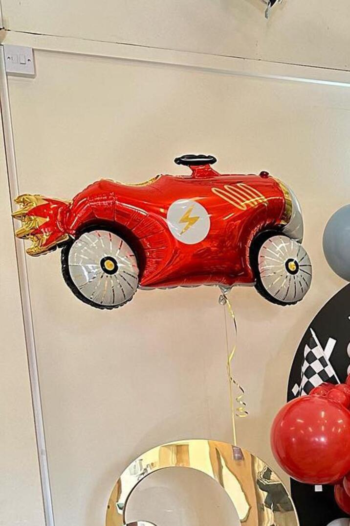 Retro Araba Folyo Balon Yarış Temalı Doğum Günü Model Araba Balon 93cm - 7