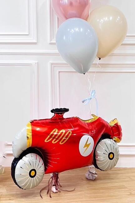 Retro Araba Folyo Balon Yarış Temalı Doğum Günü Model Araba Balon 93cm - 9