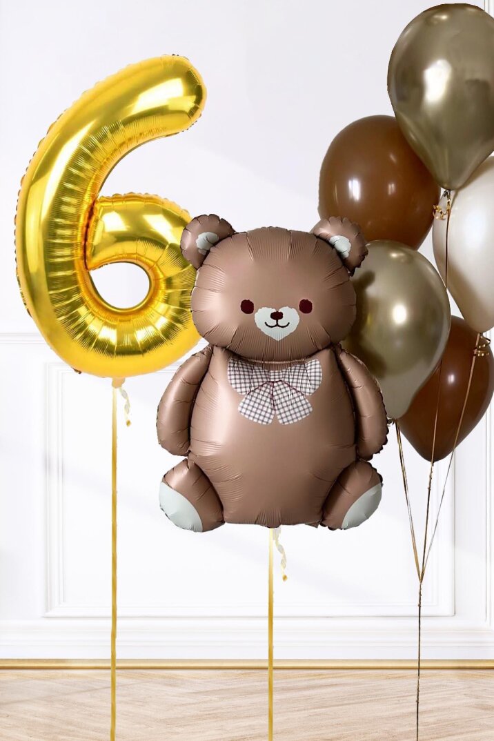 Retro Ayı Tema Yaş Balonlu Doğum Günü Balon Zinciri Seti Büyük Yaş Balonlu - 7