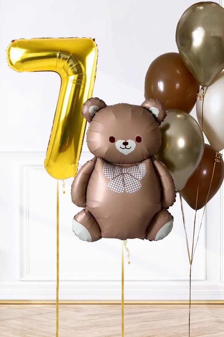 Retro Ayı Tema Yaş Balonlu Doğum Günü Balon Zinciri Seti Büyük Yaş Balonlu - 8