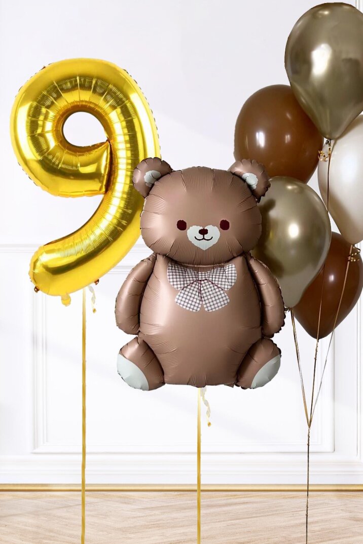 Retro Ayı Tema Yaş Balonlu Doğum Günü Balon Zinciri Seti Büyük Yaş Balonlu - 10
