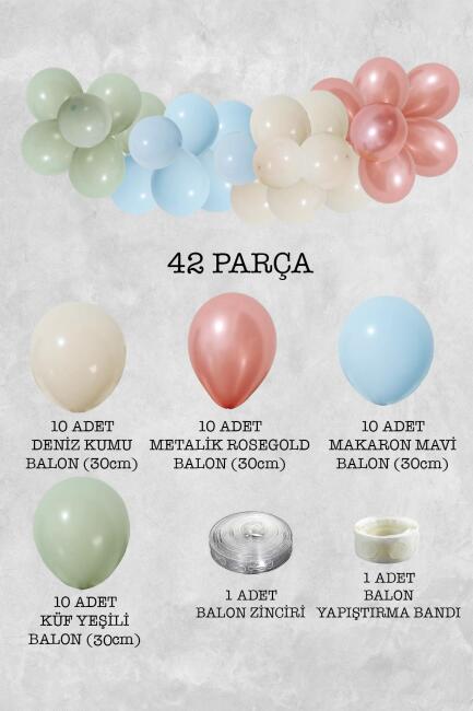 Retro Boho Konsept Balon Zinciri Parti Balon Seti 42 Parça - 2