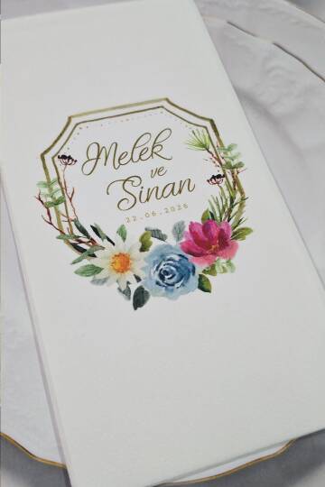 Retro Çiçekler Konsept Baskılı Peçete - 2