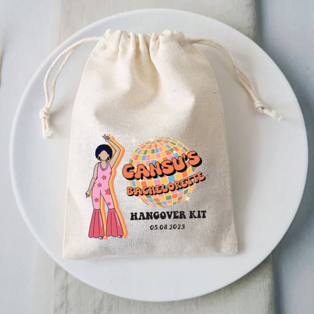 Retro Disko Bekarlığa Veda İsme Özel Hangover Kit Kesesi - 1