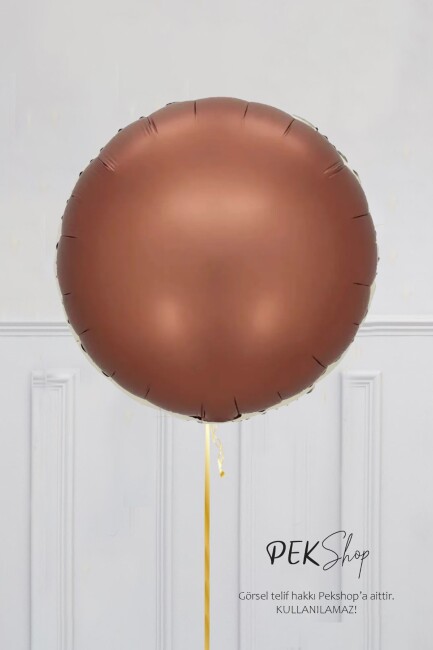 Retro Kahve Yuvarlak Folyo Balon 18inç - 1
