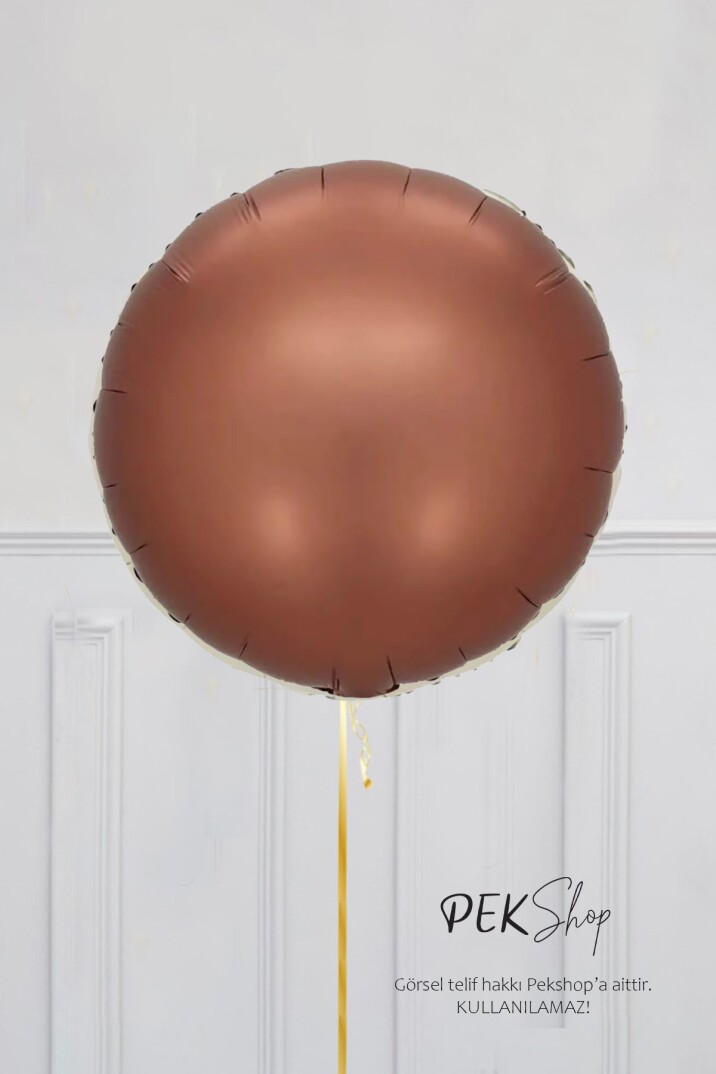 Retro Kahve Yuvarlak Folyo Balon 18inç - 1