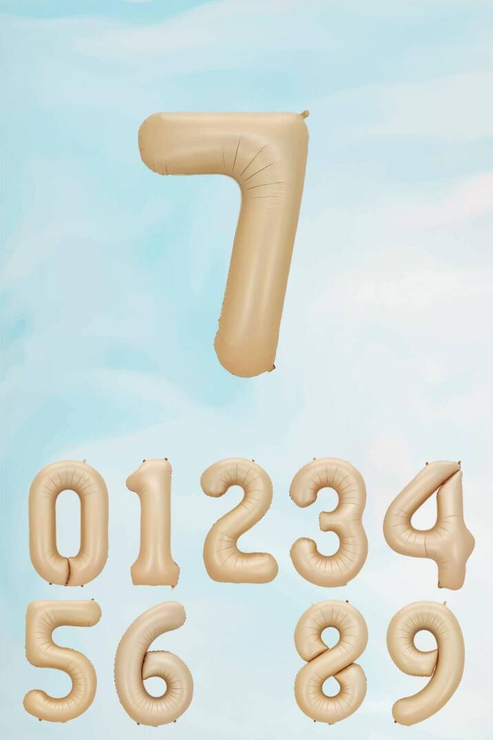 Retro Karamel Rakam Balon 80 cm Retro Renk Yaş Balonları - 8