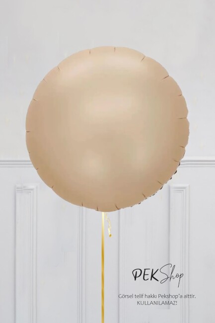 Retro Karamel Yuvarlak Folyo Balon 18inç - 1