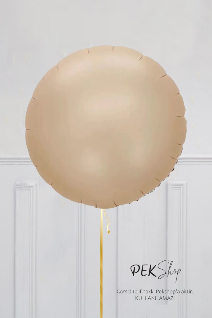 Retro Karamel Yuvarlak Folyo Balon 18inç - 1