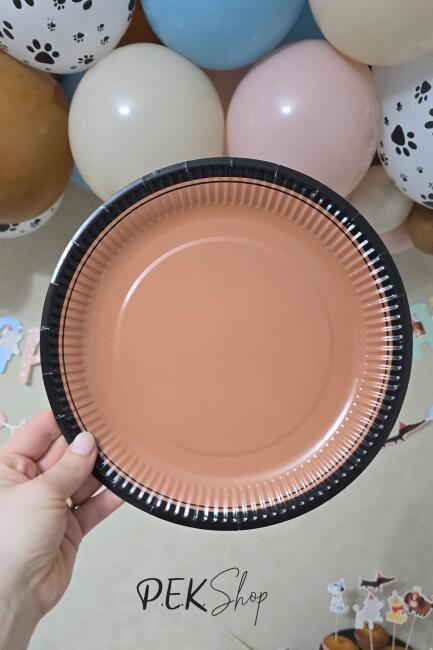 Retro Kraft Tarçın Karton Tabak 8 li Paket - 2