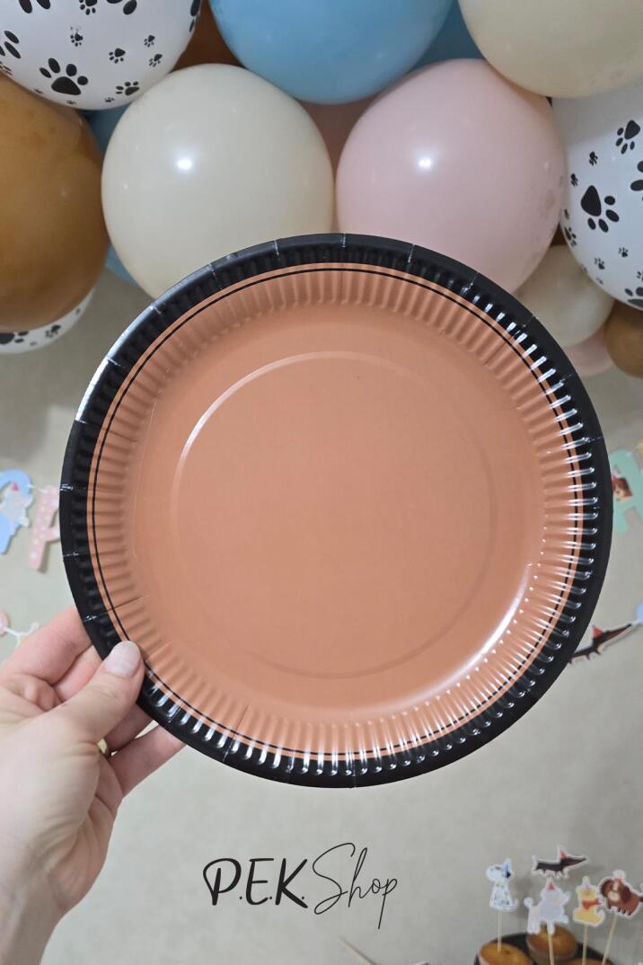 Retro Kraft Tarçın Karton Tabak 8 li Paket - 2