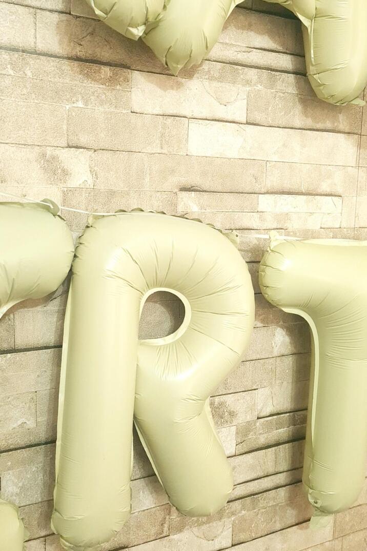 Retro Krem Happy Birthday Harf Balonlar Retro Doğum Günü Balon Seti - 3