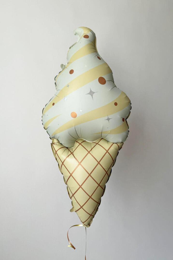 Retro Külahlı Dondurma Folyo Balon Retro Renkler Dondurma Balon - 1