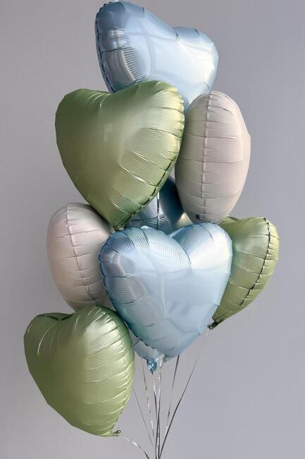Retro Mavi Kalp Folyo Balon 18inç 45cm Retro Renk Balon - 2