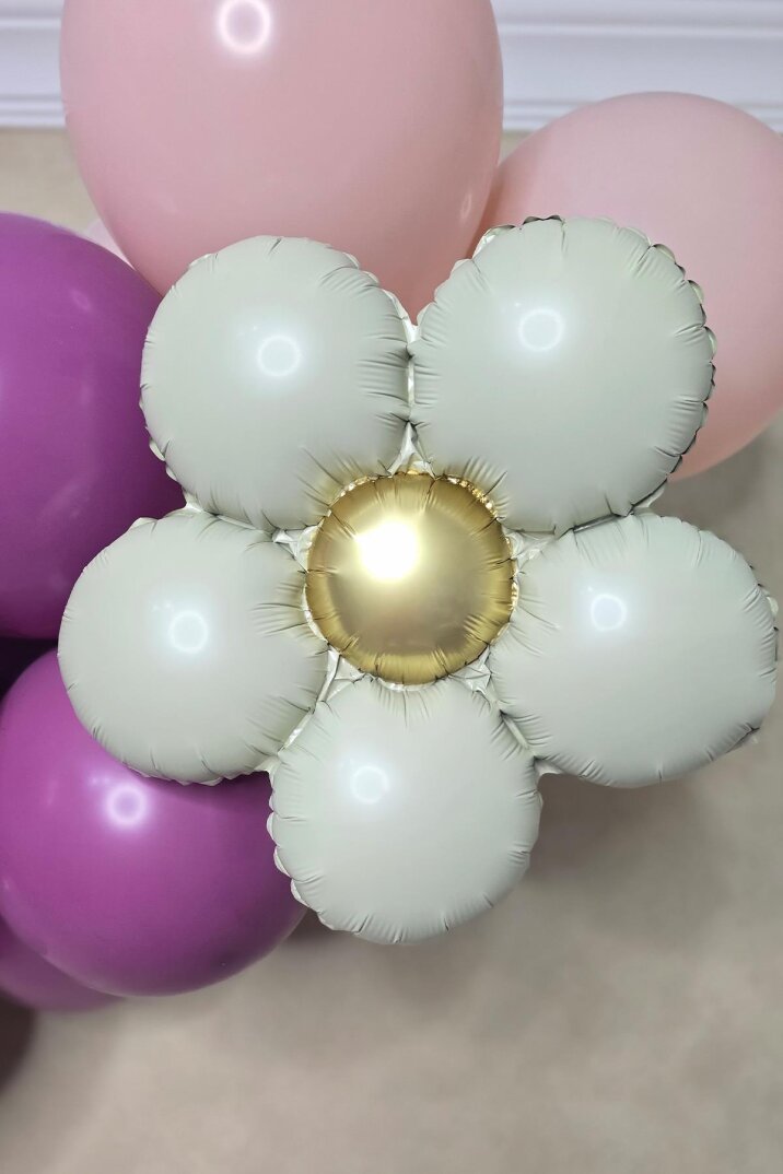 Retro Papatya Bej Renk Papatya Folyo Balon - 1