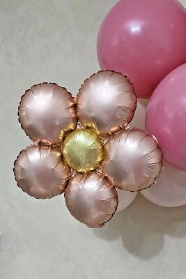 Retro Papatya Rose Gold Renk Papatya Folyo Balon - 1