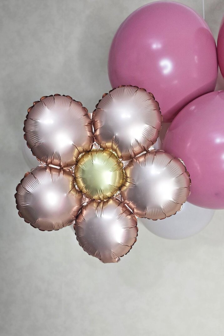 Retro Papatya Rose Gold Renk Papatya Folyo Balon - 2