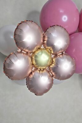 Retro Papatya Rose Gold Renk Papatya Folyo Balon - 4
