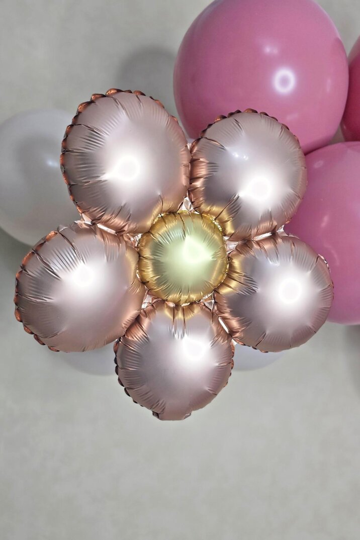 Retro Papatya Rose Gold Renk Papatya Folyo Balon - 4