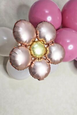 Retro Papatya Rose Gold Renk Papatya Folyo Balon - 5