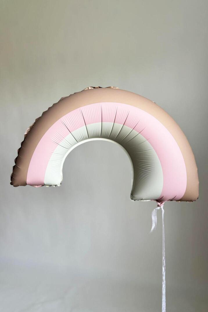 Retro Pembe Gökkuşağı Folyo Balon Retro Gökkuşağı Balon Büyük Boy - 1