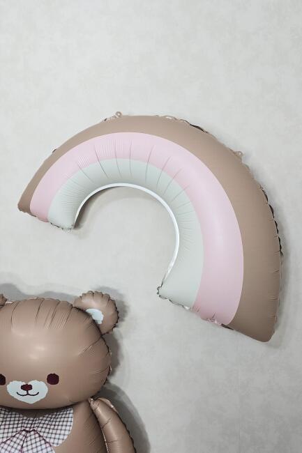 Retro Pembe Gökkuşağı Folyo Balon Retro Gökkuşağı Balon Büyük Boy - 3