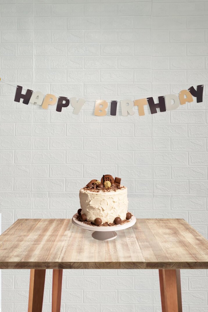 Retro Renkler Happy Birthday Banner Büyük Harfler Retro Doğum Günü Duvar Süsü - 1