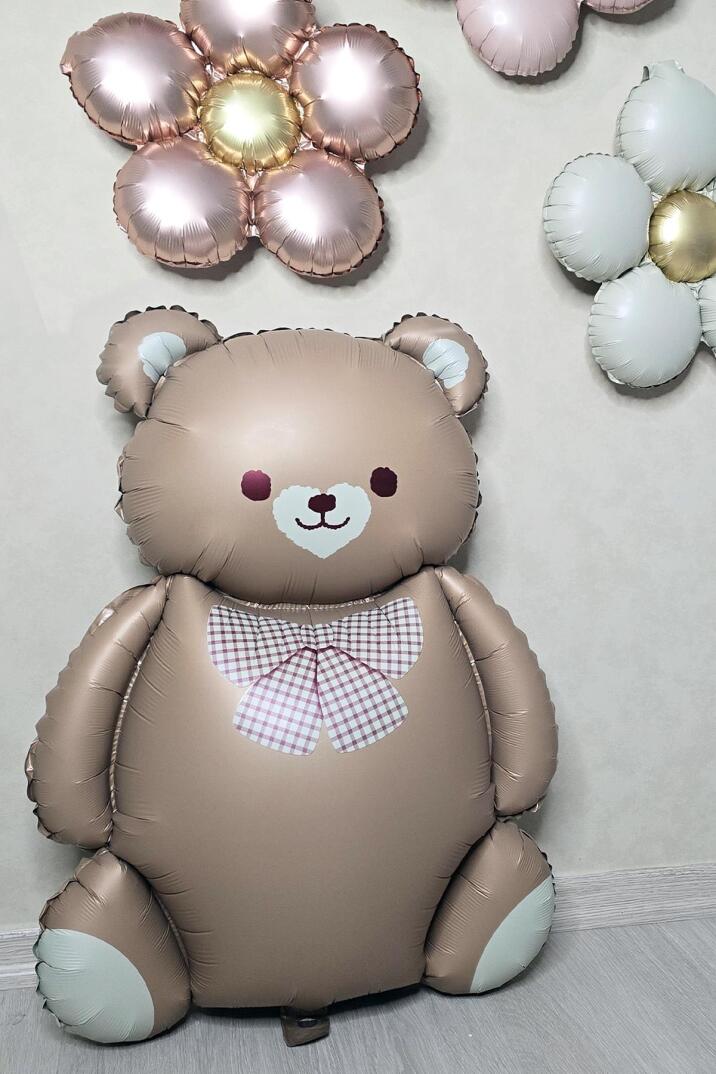 Retro Sevimli Ayı Balon Büyük Teddy Bear Ayı Folyo Balon - 4