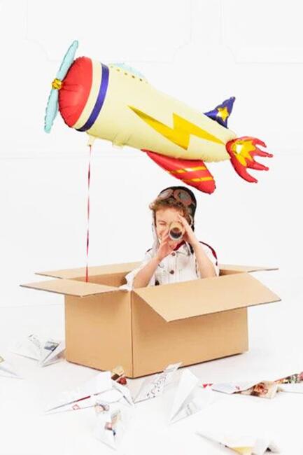 Retro Uçak Folyo Balon Doğum Günü Model Uçak Balon 107cm - 1