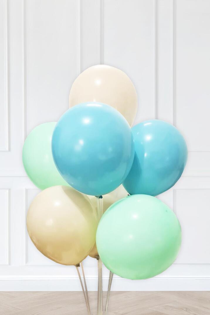 Retro Yeşil Mavi Renkler Balon Demeti 10lu - 1